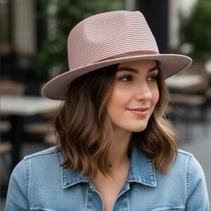 NWT ANTHROPOLOGIE Blush Pink Panama Hat